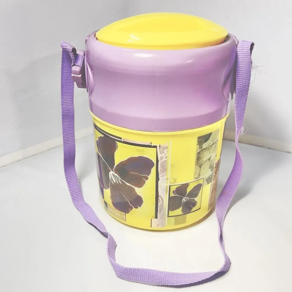 Milton Odyssey Thermos-3 Stackable Steel Storage Food Compartments w/Lids, Strap
